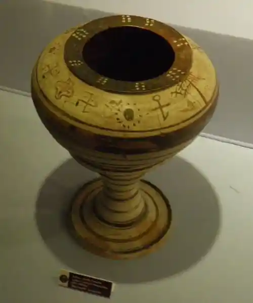Vase with different crosses and solar symbols, located at Archaeological Museum of Izmir, Turkey